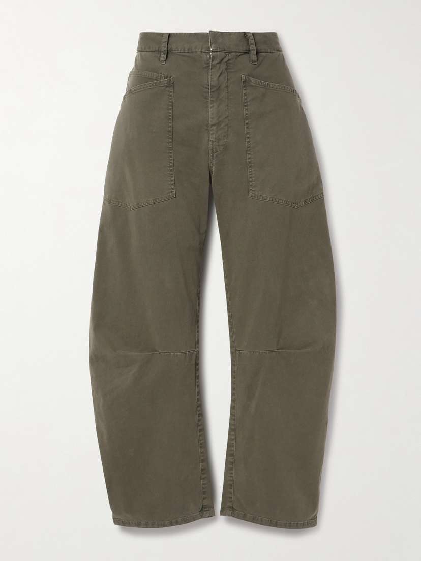 Nili Lotan Shon Pleated Cotton-blend Twill Tapered Pants