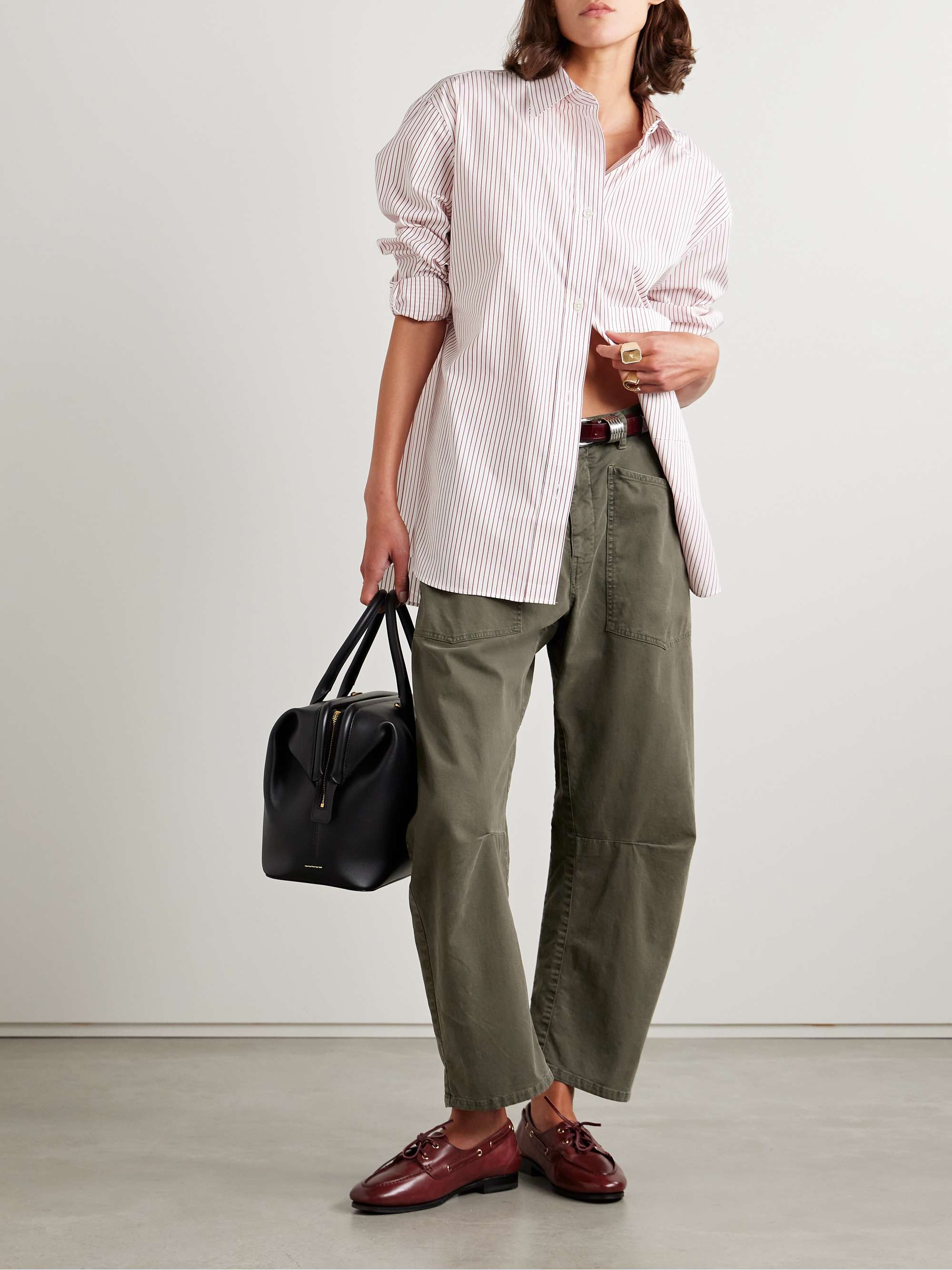 NILI LOTAN Shon cotton-blend twill tapered pants