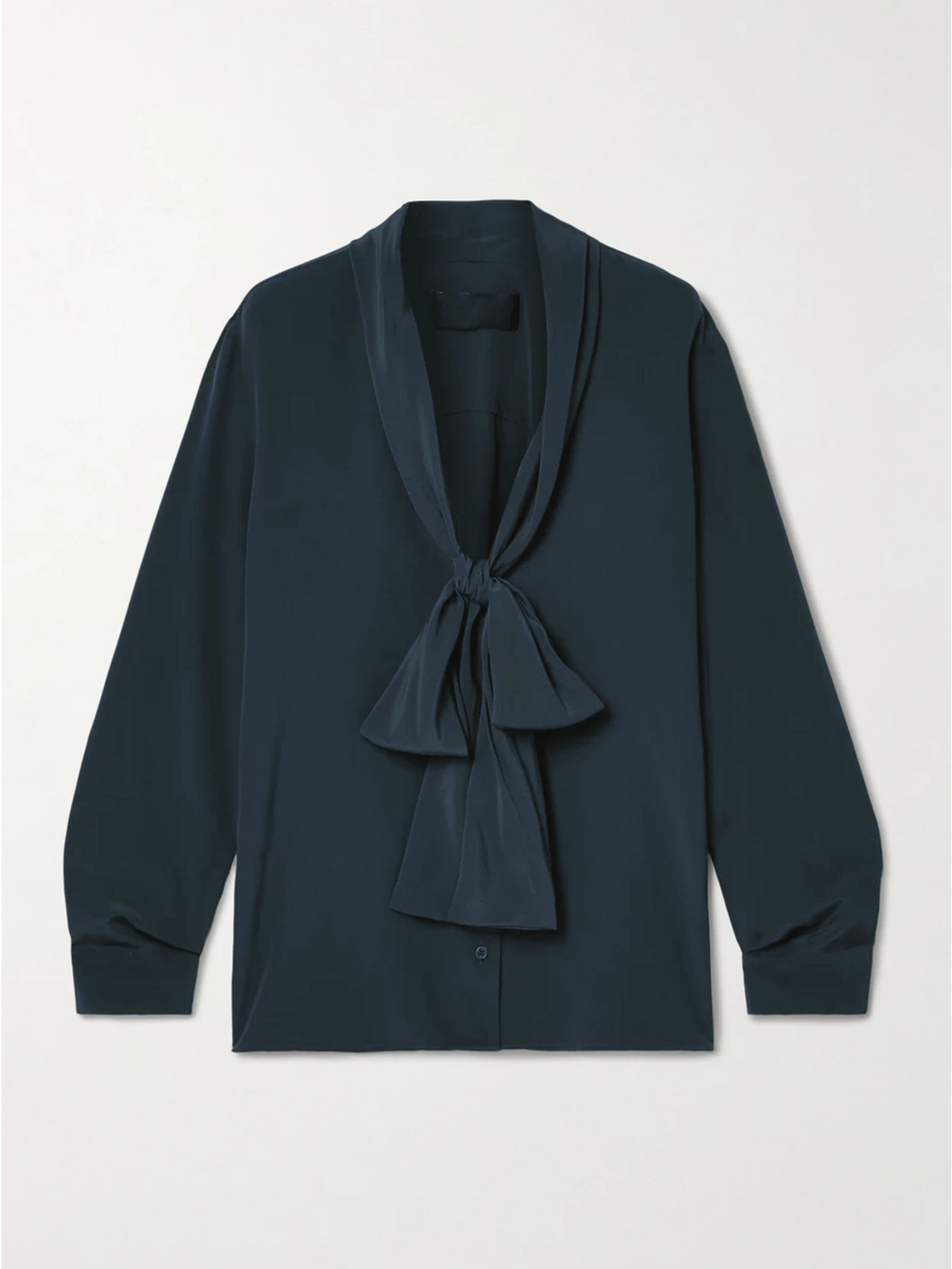 Nili Lotan Angelique Tie-neck Silk Crepe De Chine Blouse In Black