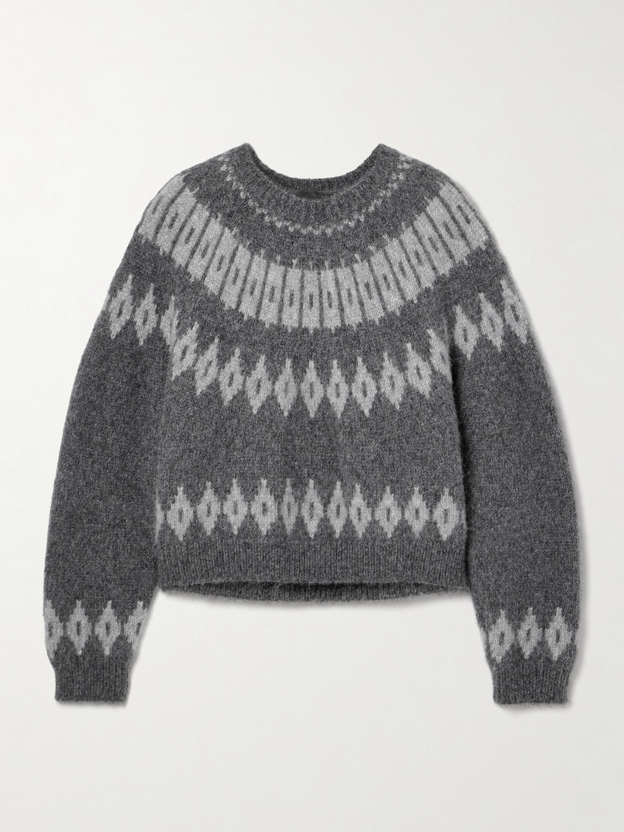 Nili Lotan - Arleth Fair Isle Alpaca-blend Sweater - Gray