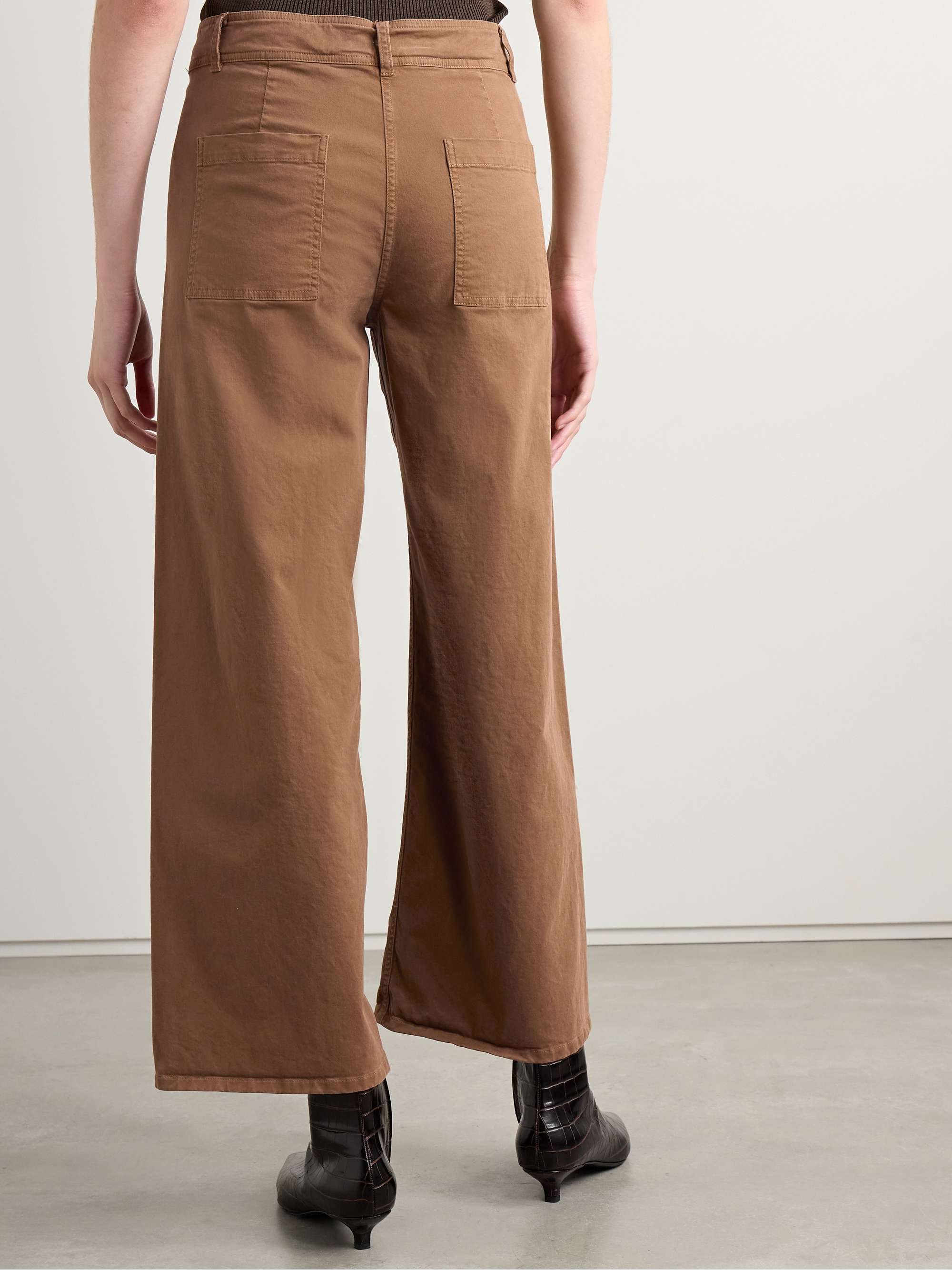 NILI LOTAN Megan cotton-blend twill wide-leg pants