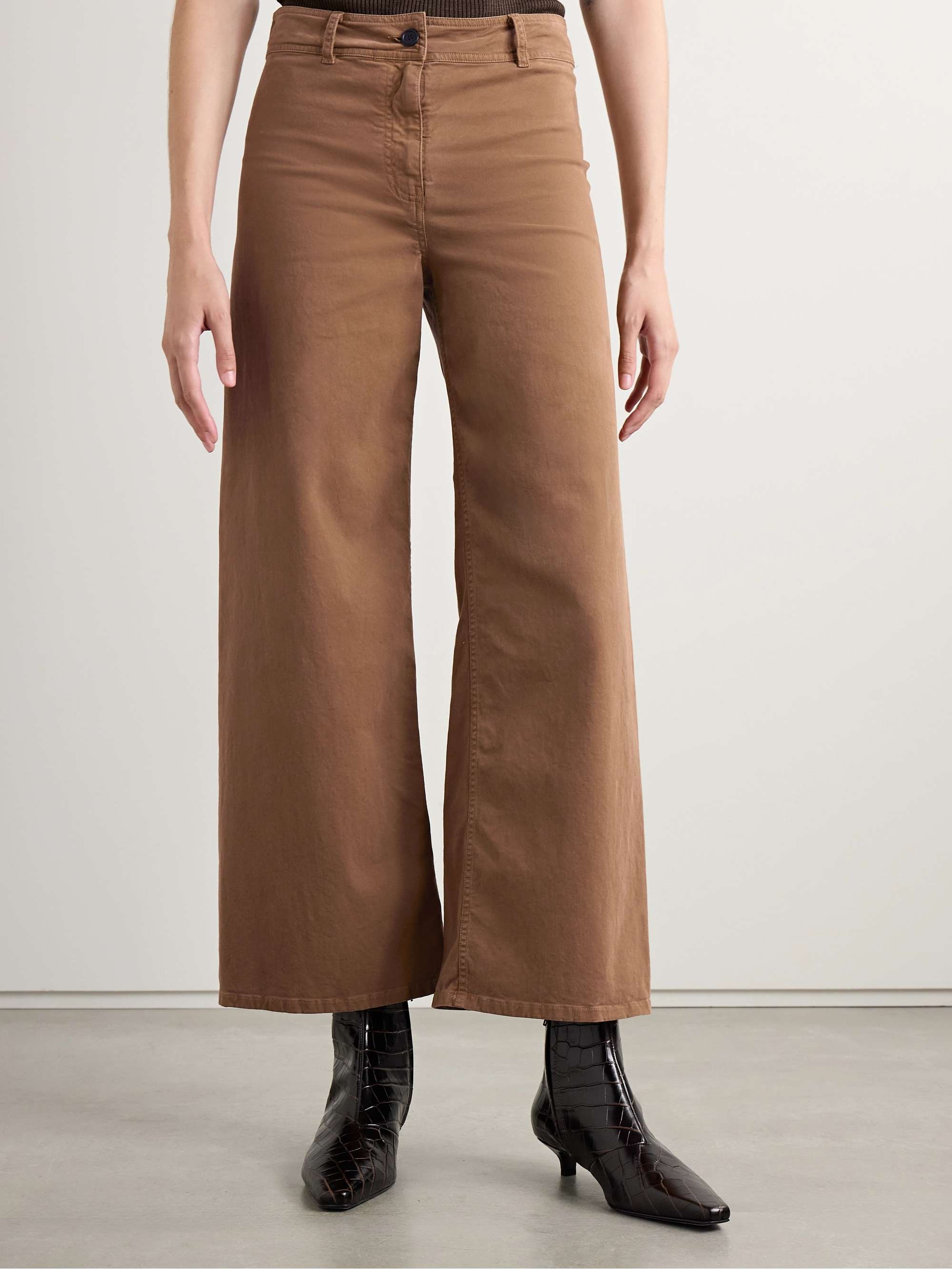 NILI LOTAN Megan cotton-blend twill wide-leg pants