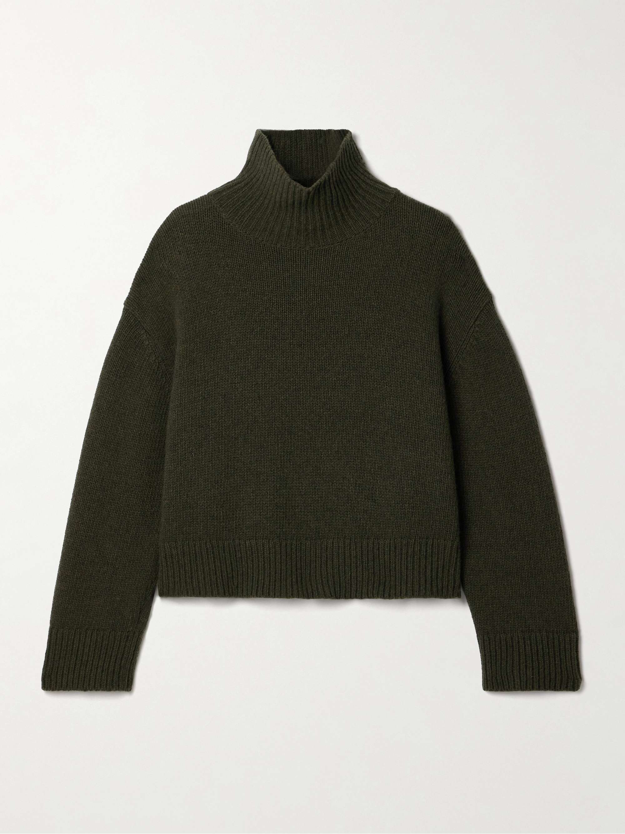 Omaira wool turtleneck sweater dark green x small