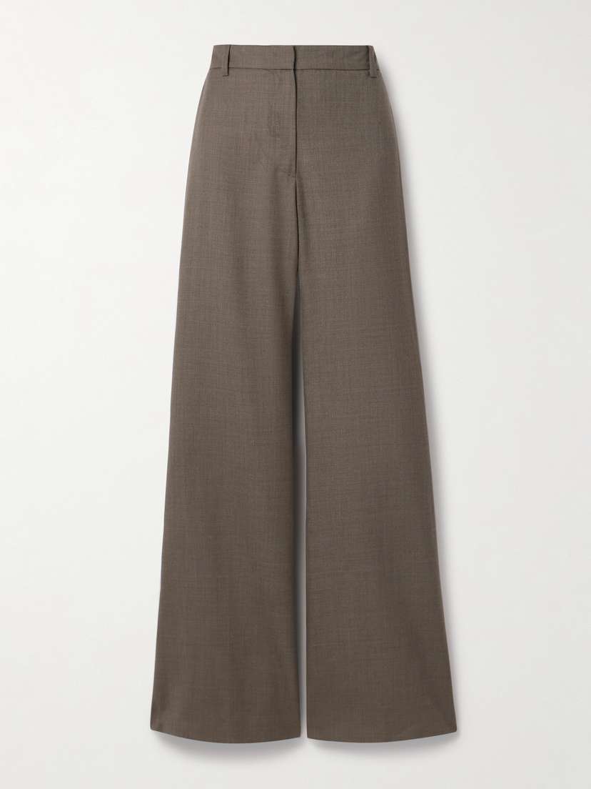 Nili Lotan Effy Wool-twill Wide-leg Pants