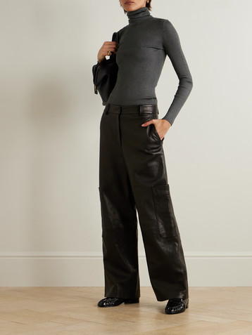 Brunello Cucinelli Ribbed metallic cashmere-blend turtleneck sweater