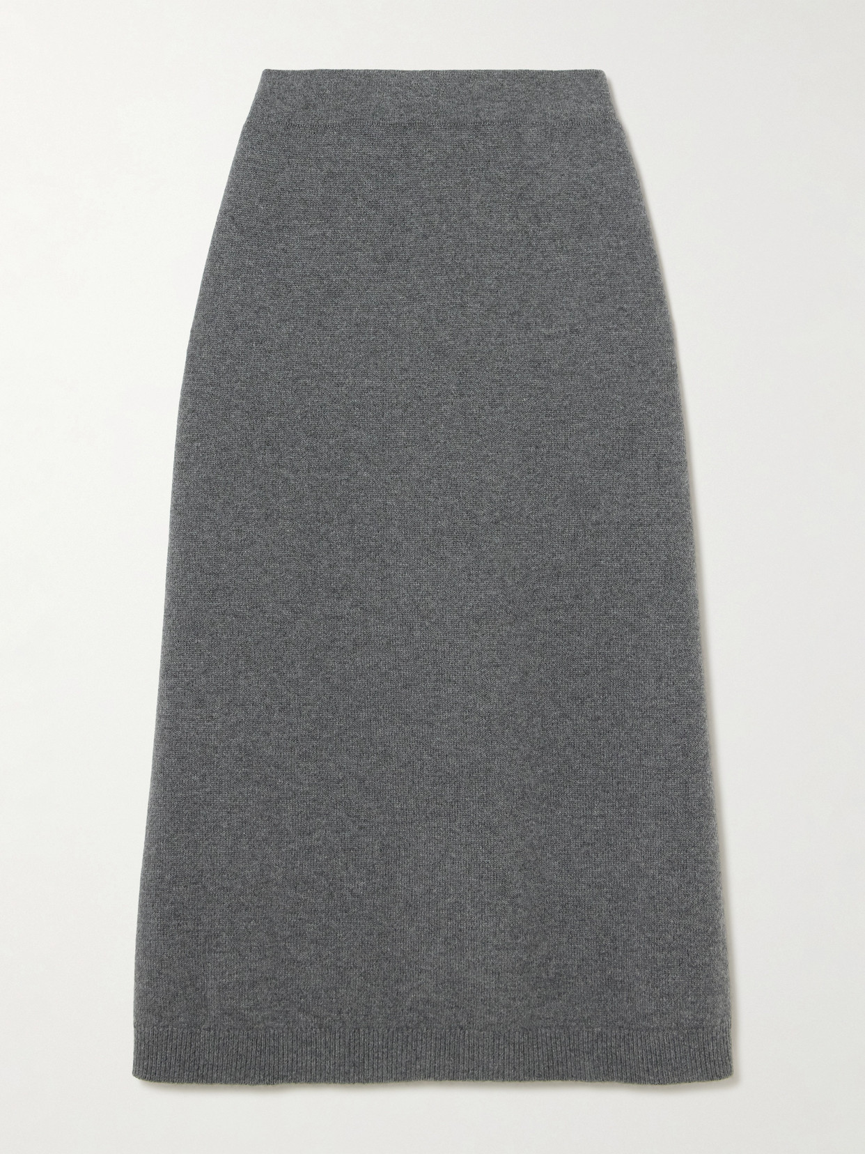 Brunello Cucinelli Longuette Midi Skirt In Stretch Cashmere In Gray