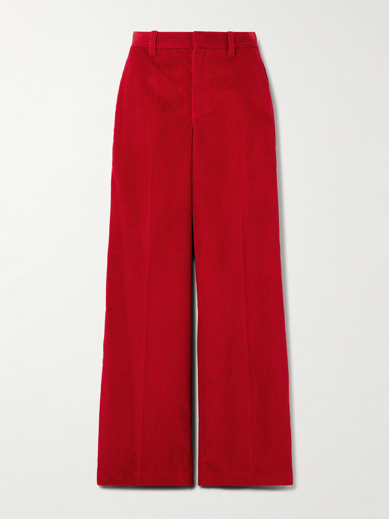 Brunello Cucinelli Cotton-corduroy Wide-leg Pants In Red