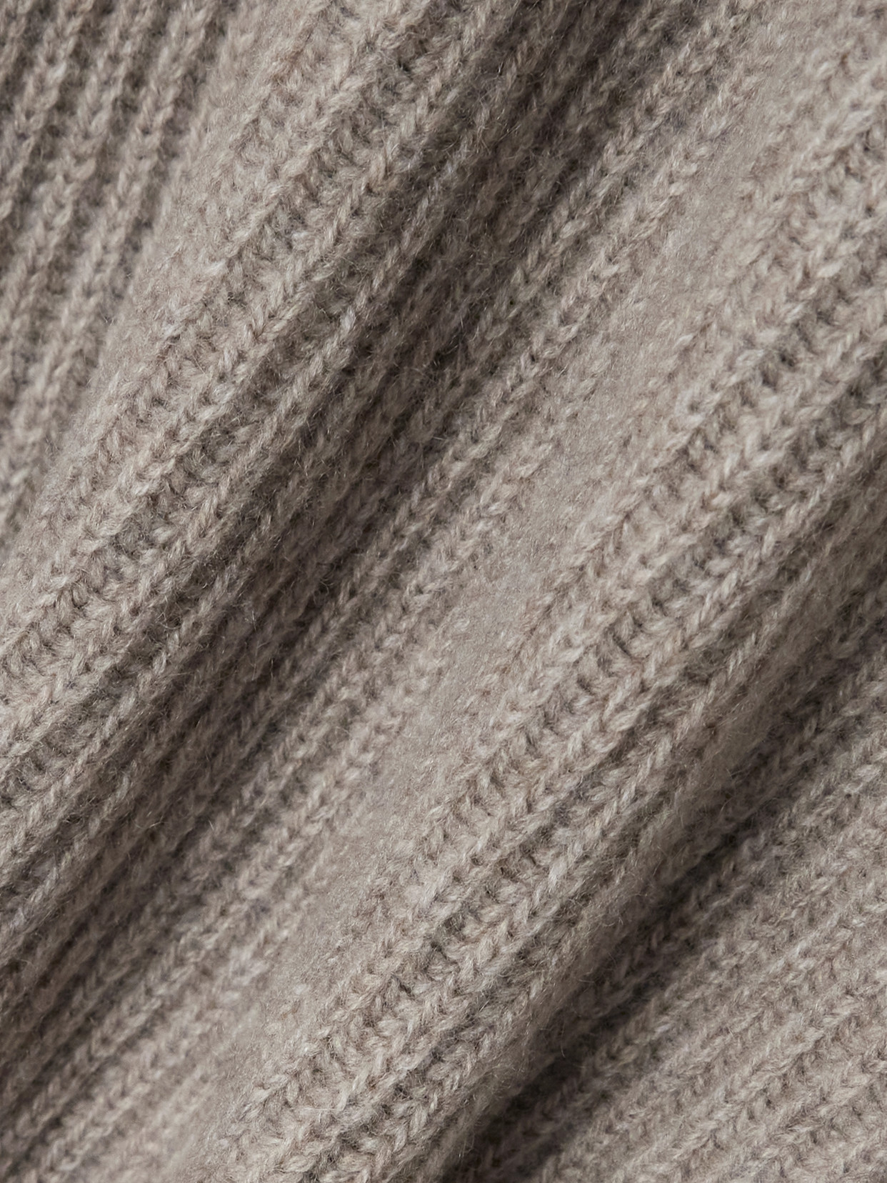 Brunello Cucinelli Hooded Ribbed Cashmere Half-zip Sweater In Brown
