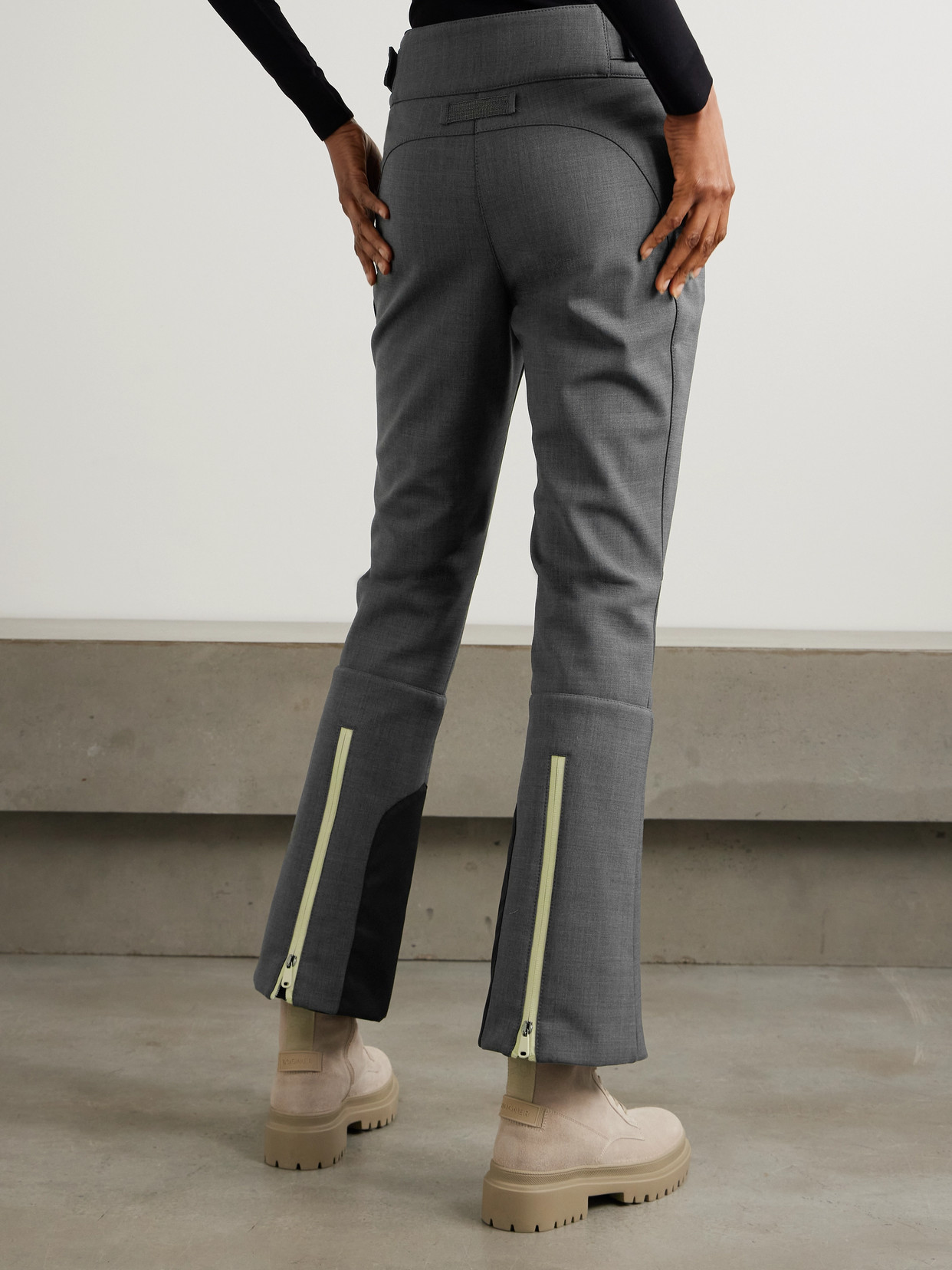 Brunello Cucinelli Wool-blend Flared Ski Pants In Gray
