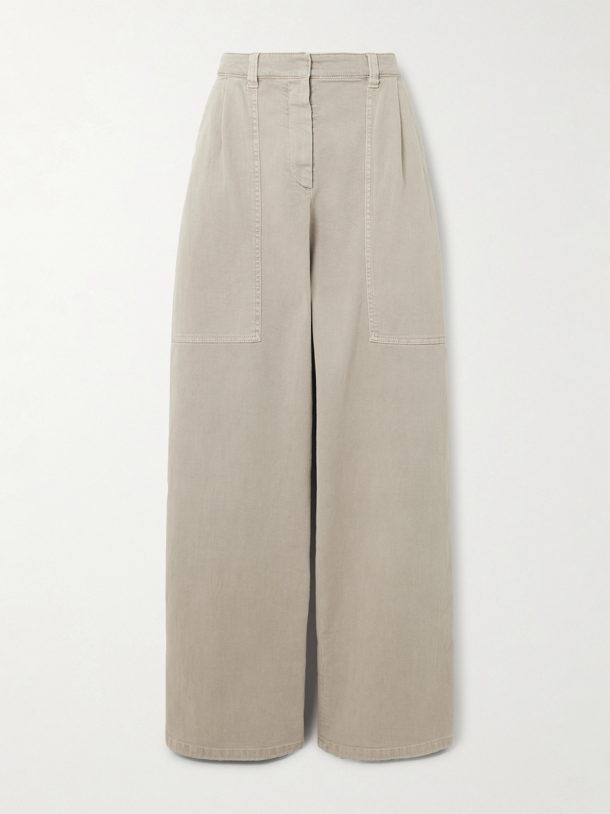 Brunello Cucinelli Cotton-twill Pants In Brown