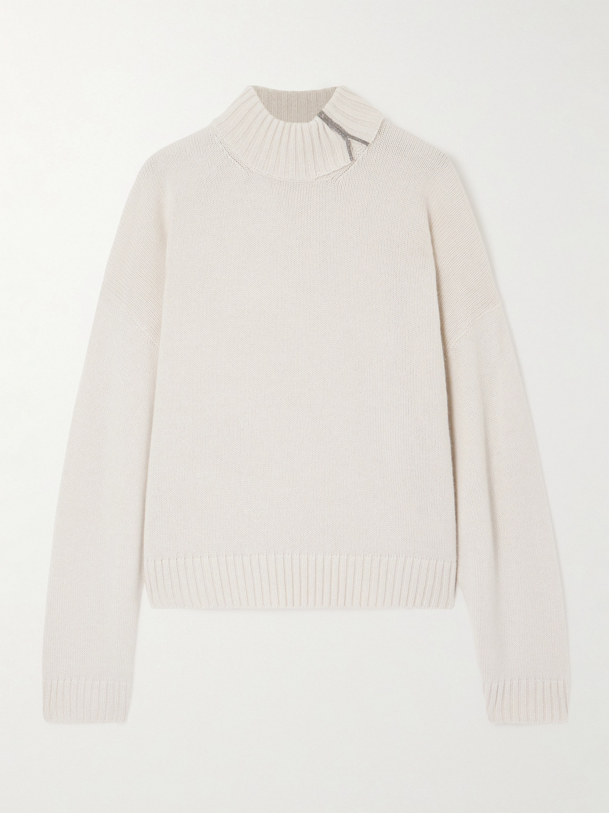 Brunello Cucinelli Turtleneck Cashmere Sweater In White