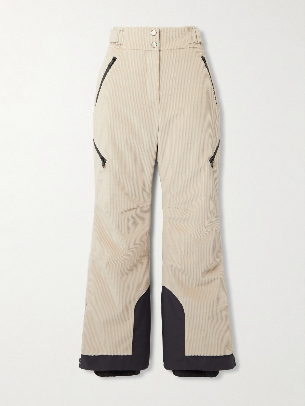 Brunello Cucinelli Padded Cotton-corduroy Flared Ski Pants In Neutrals