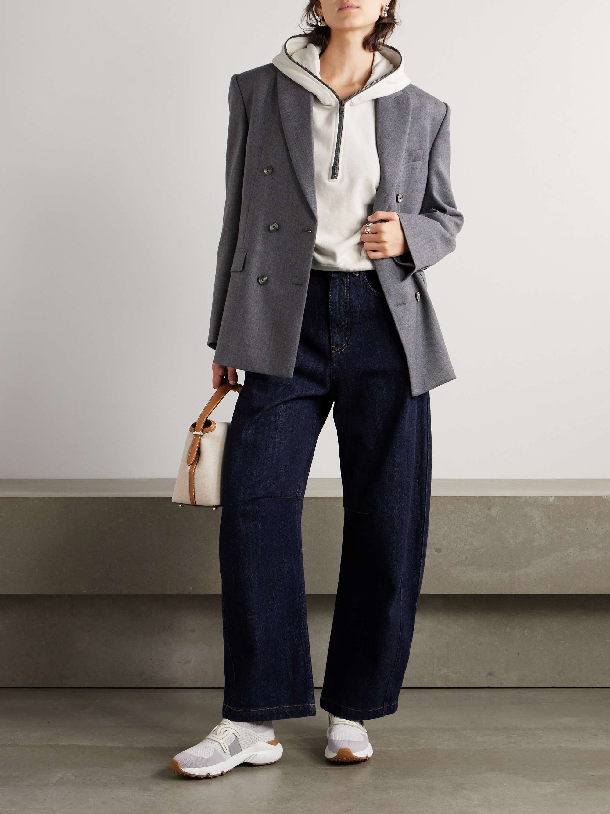 BRUNELLO CUCINELLI Bead-embellished cotton-jersey hoodie