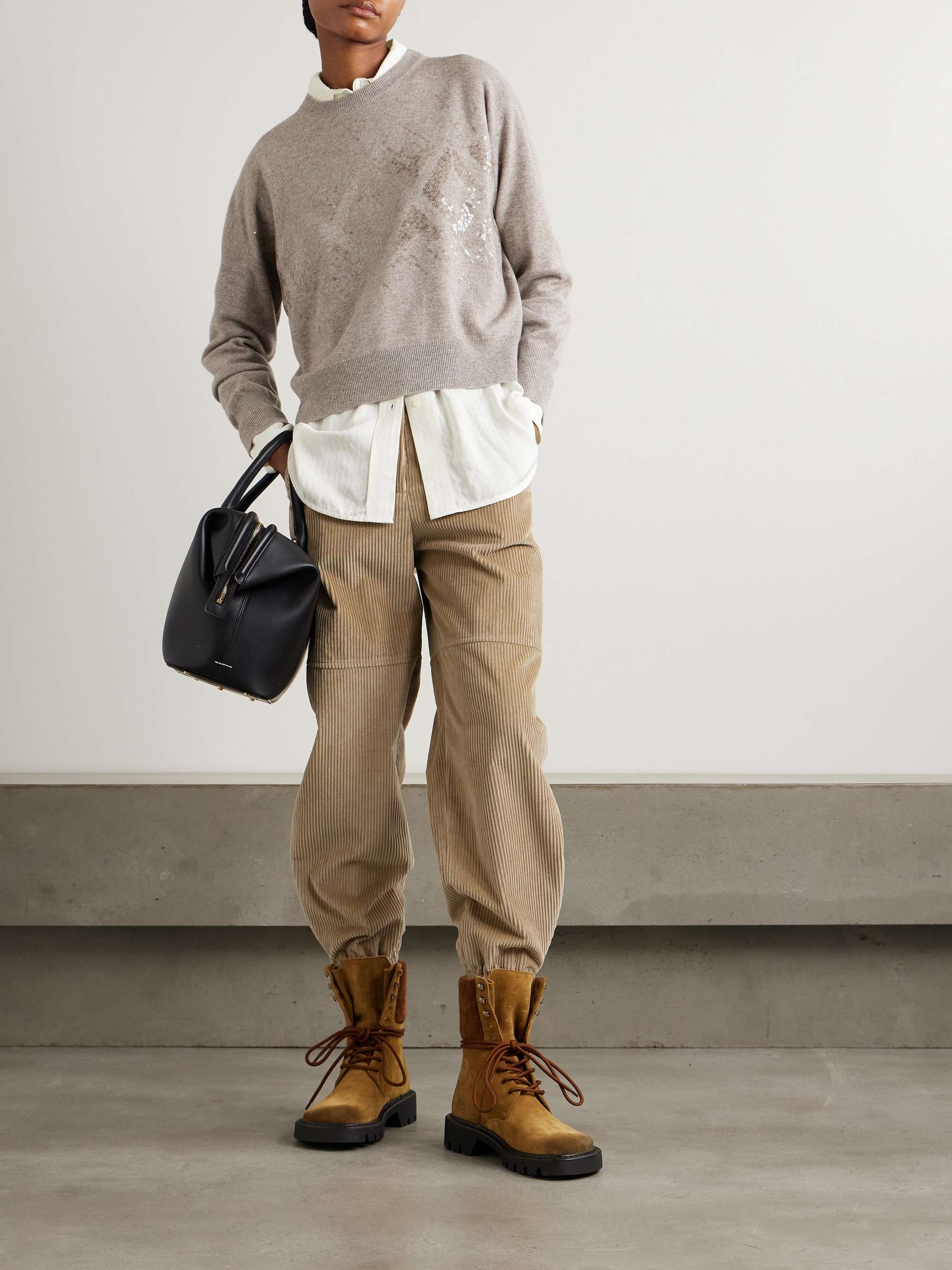 BRUNELLO CUCINELLI Sequin-embellished wool, cashmere and