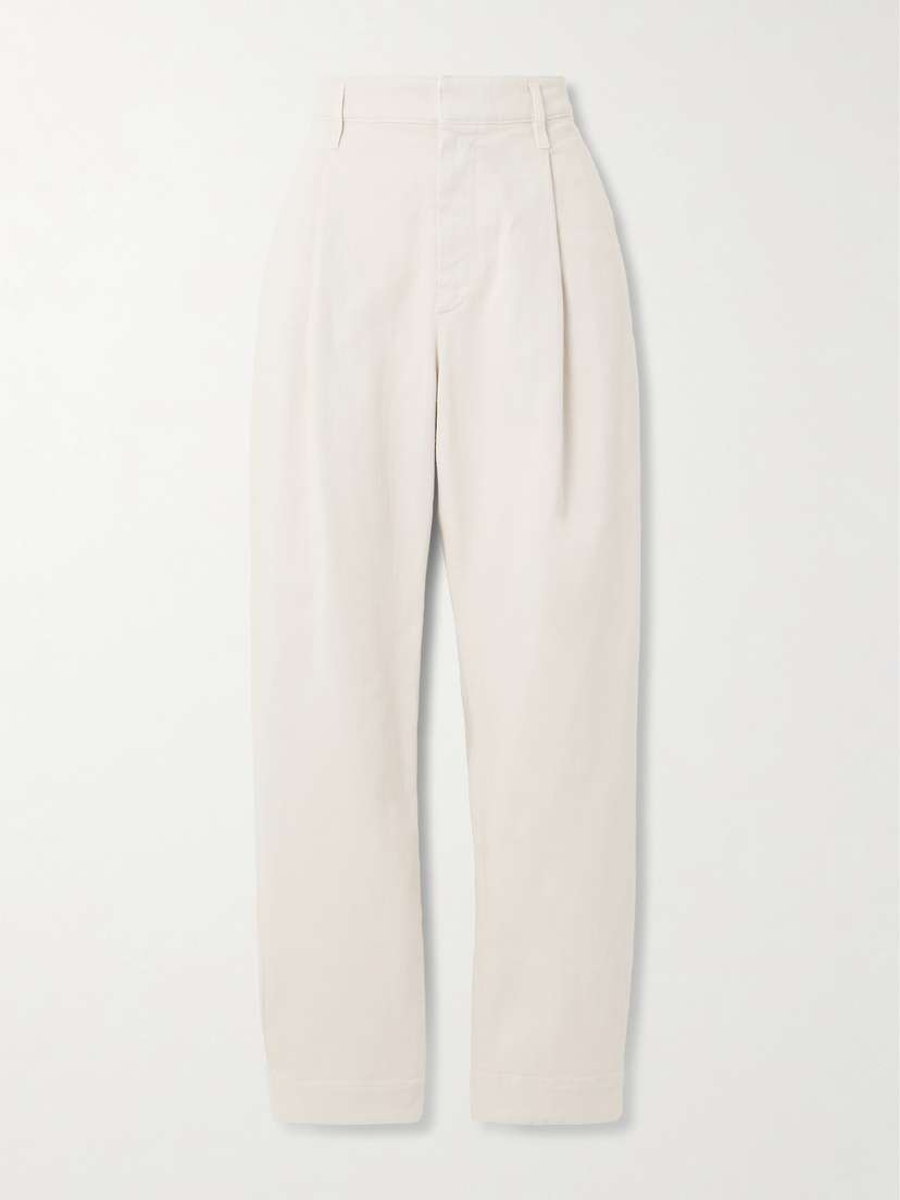 Brunello Cucinelli Pleated Cotton-blend Twill Tapered Pants
