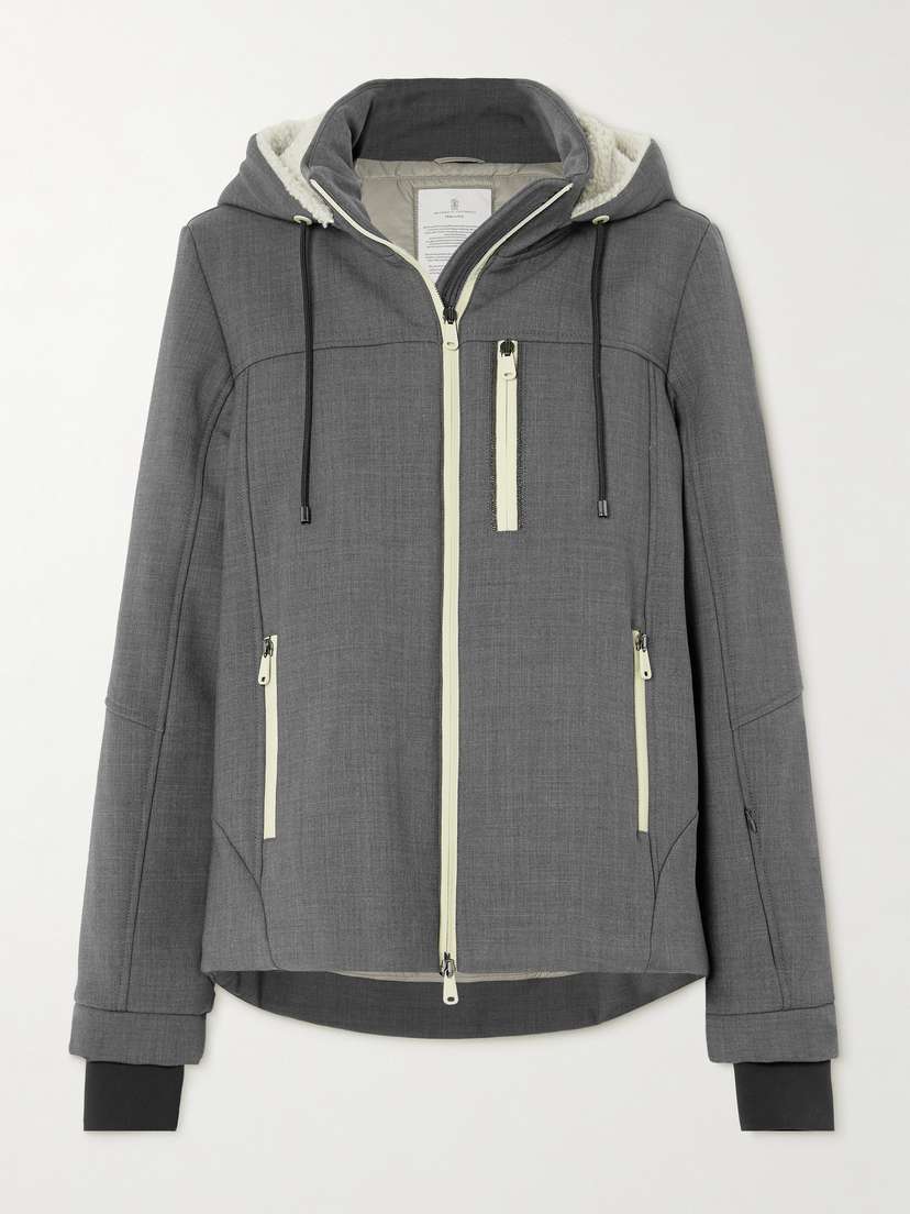 Brunello Cucinelli Shearling-trimmed Wool-blend Jacket