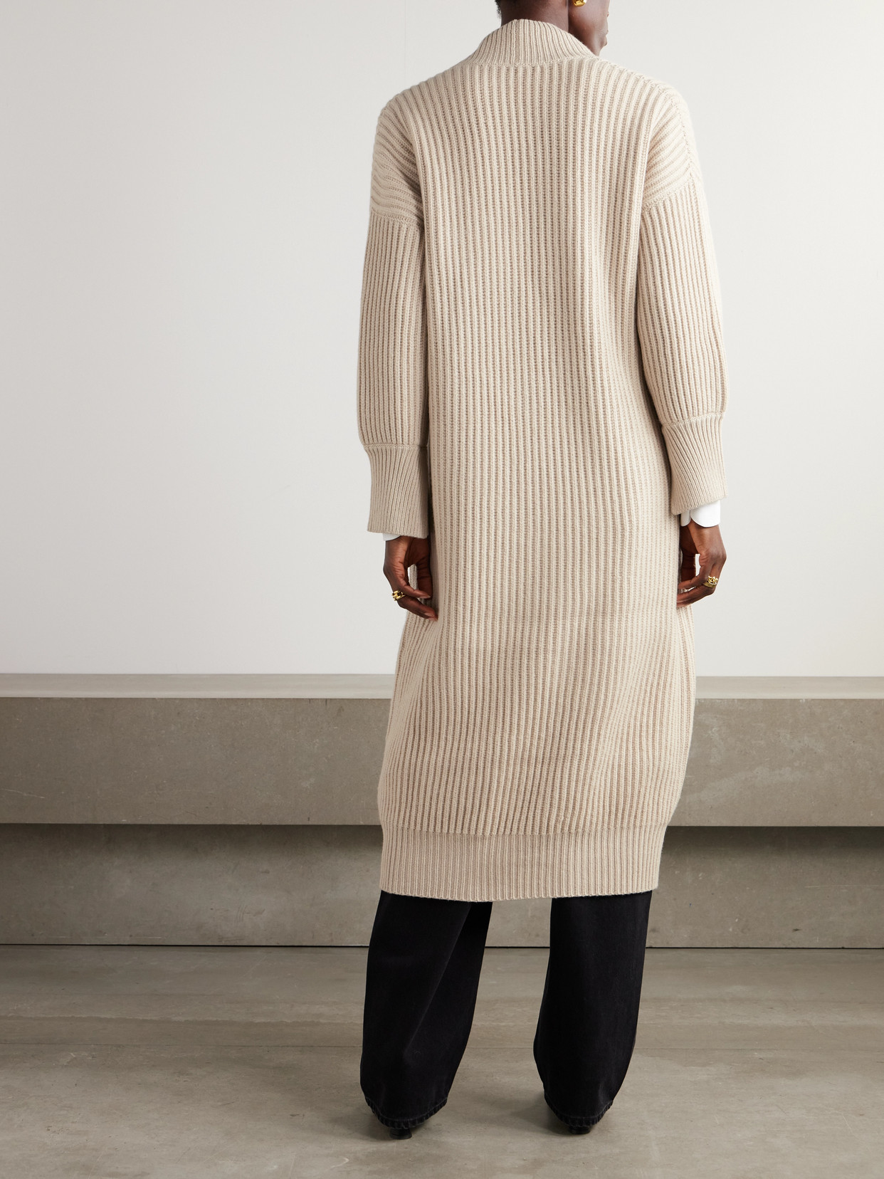 Brunello Cucinelli Ribbed Wool, Cashmere And Silk-blend Cardigan In Neutrals