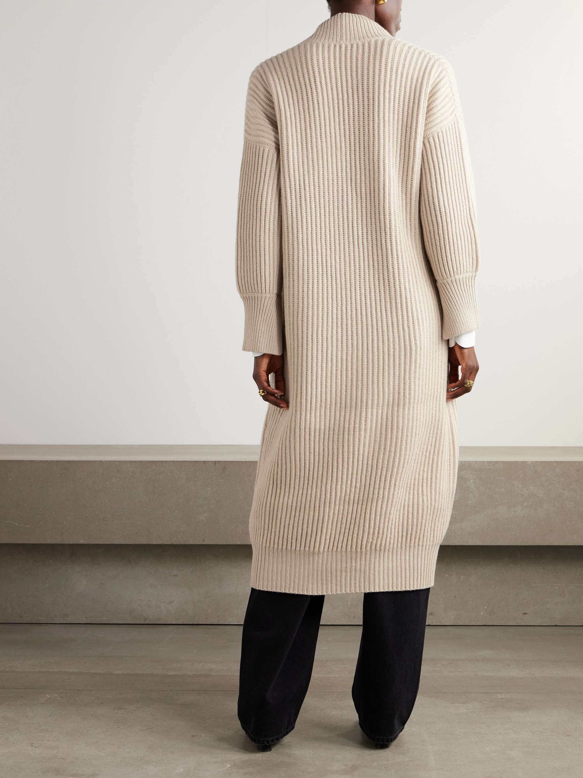 BRUNELLO CUCINELLI Ribbed wool, cashmere and silk-blend cardigan