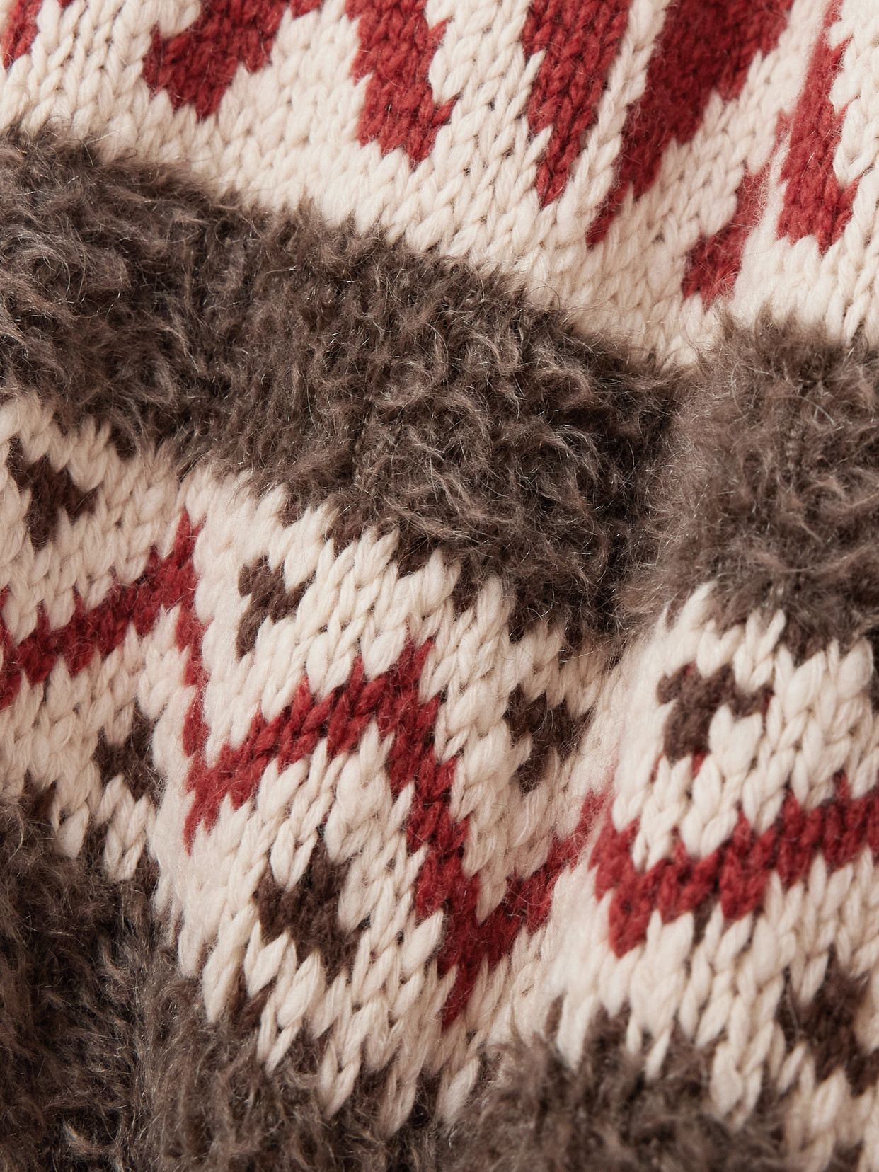 Brunello Cucinelli Paneled Jacquard-knit Wool And Cashmere-blend And Mohair-blend Turtleneck Sweater In Brown