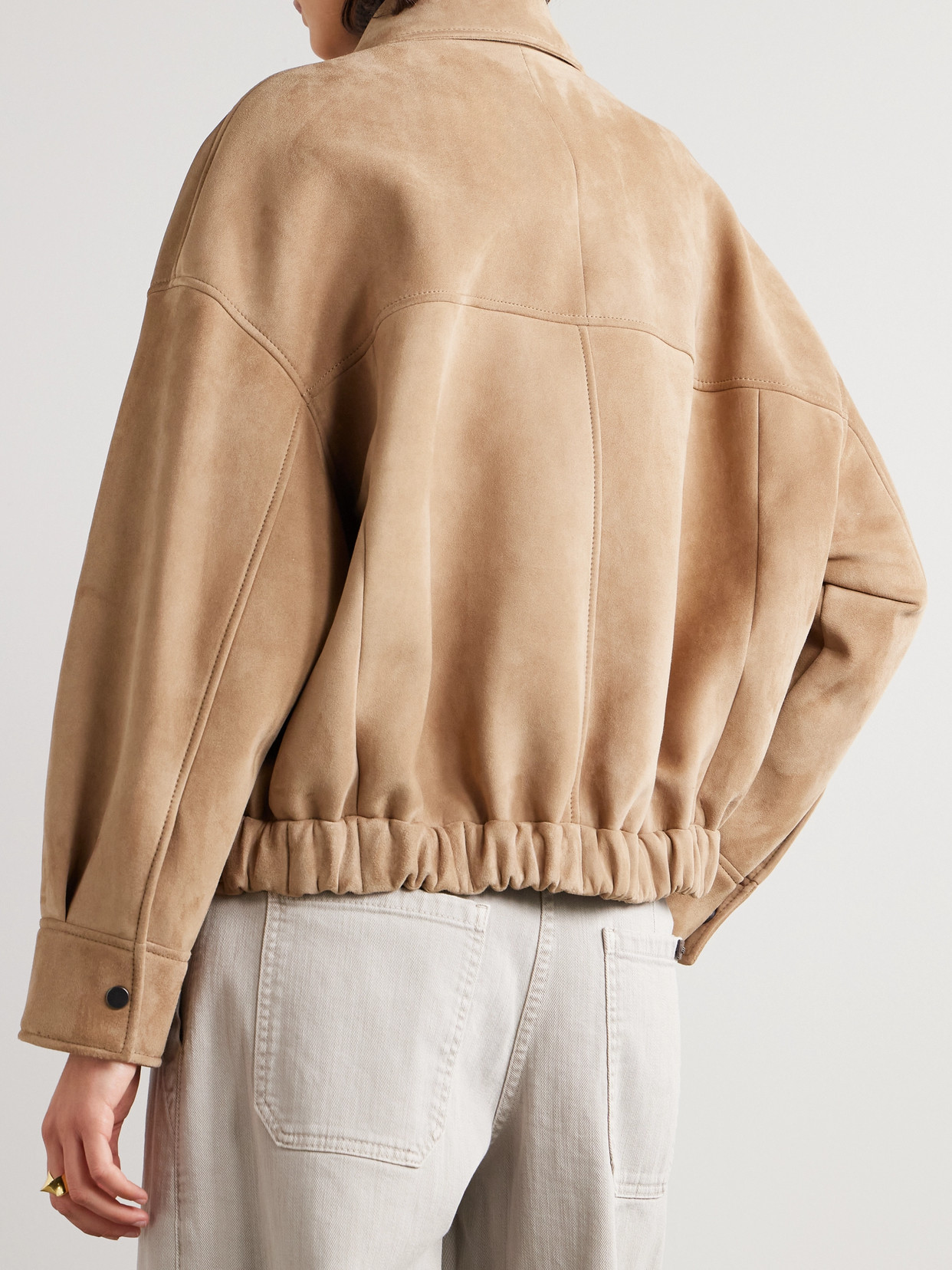 Brunello Cucinelli Suede Jacket In Neutrals