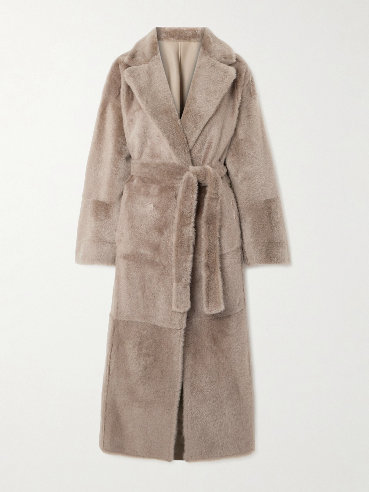 Brunello Cucinelli - Belted Shearling Coat - Brown