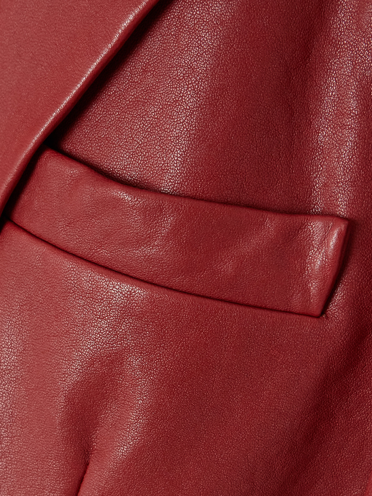 Brunello Cucinelli Natural Leather Blazer With Monili In Red