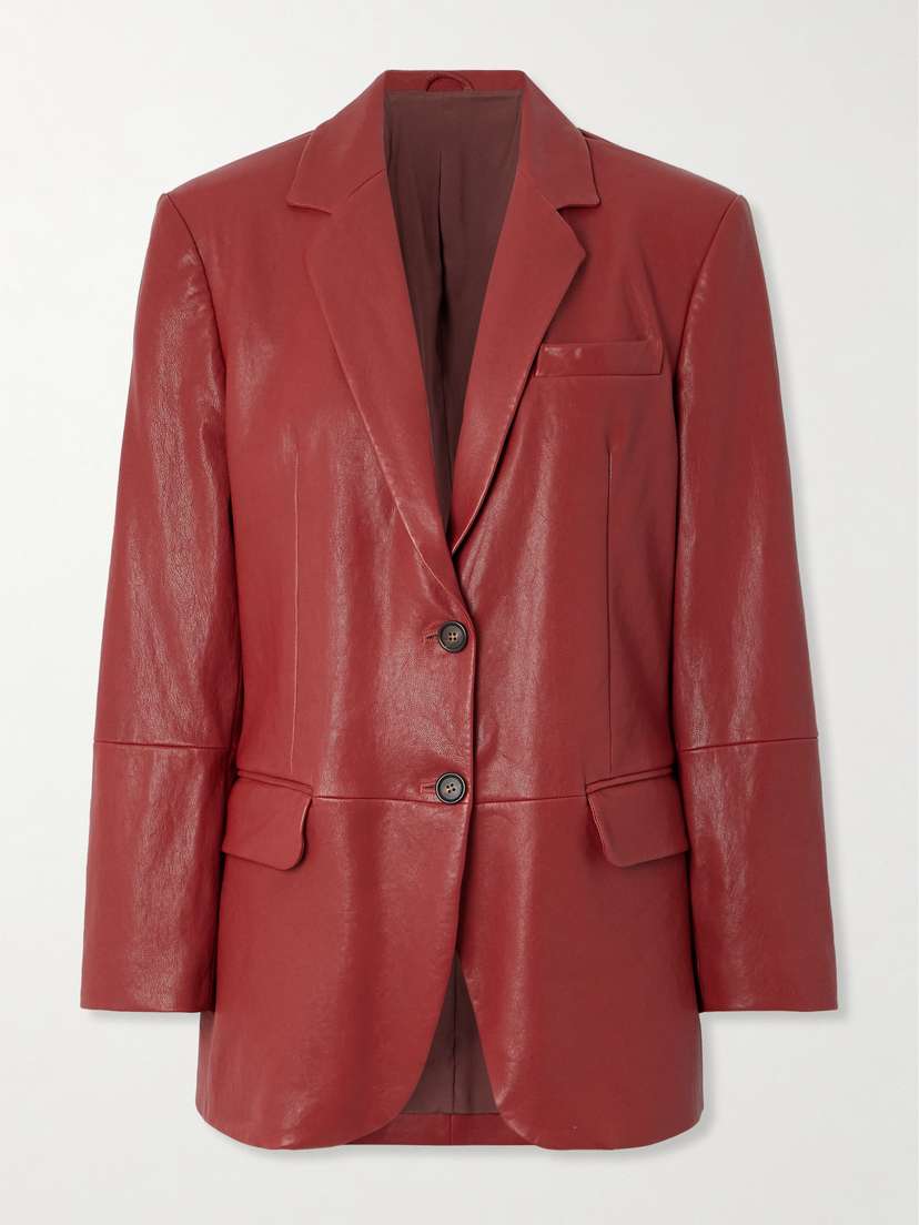 Brunello Cucinelli Paneled Textured-leather Blazer
