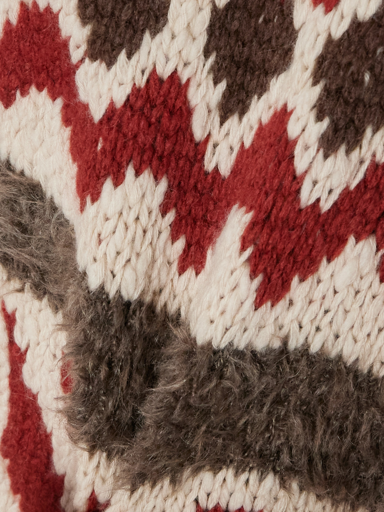 Brunello Cucinelli Oversized Intarsia Cashmere Zip-up Cardigan In Brown