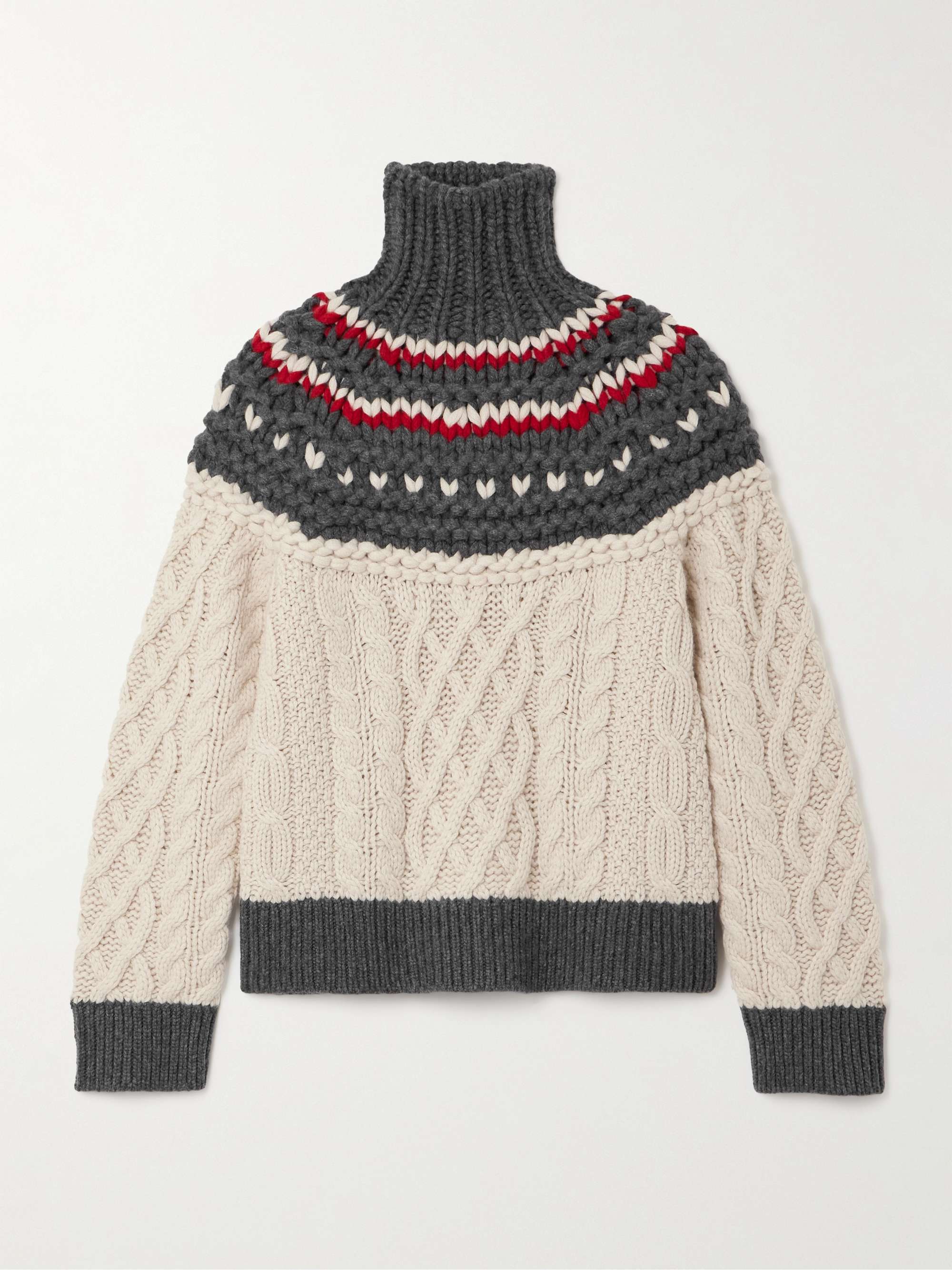 Soft cashmere turtleneck sweater | Stylish patchwork design