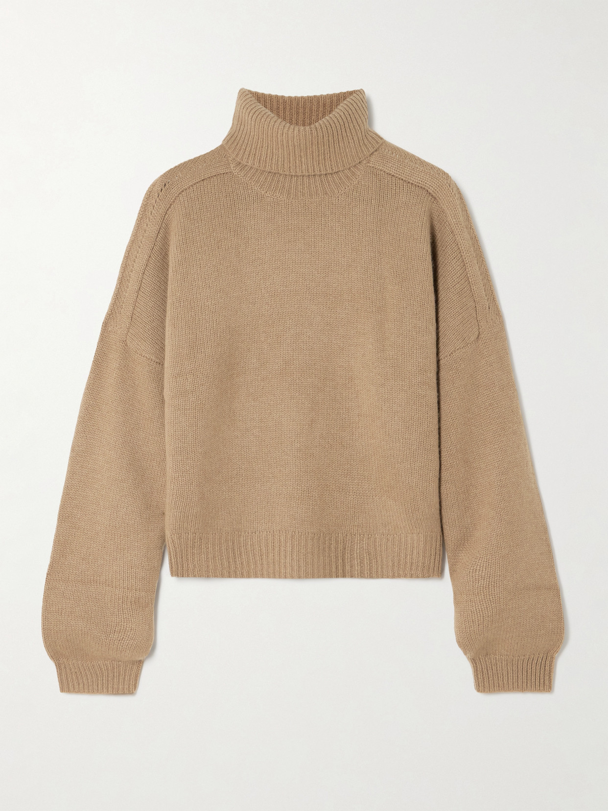 Le Kasha Bangkok Ribbed Organic Cashmere Turtleneck Sweater In Brown