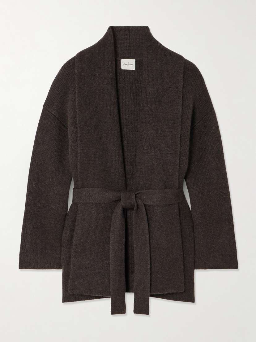 Le Kasha Lucern Belted Brushed-organic Cashmere Cardigan