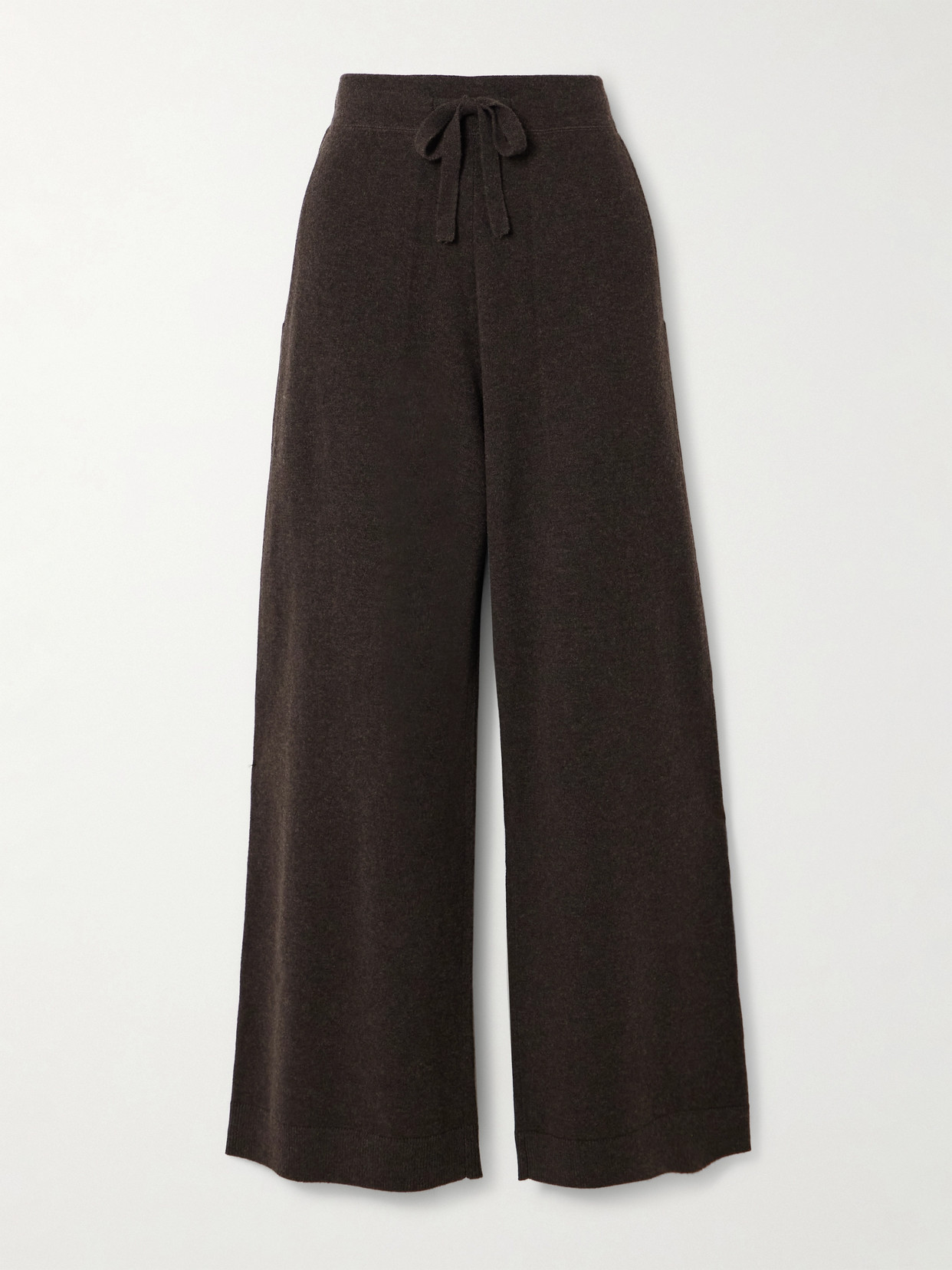 Le Kasha Suria Organic Cashmere Wide-leg Trousers In Brown