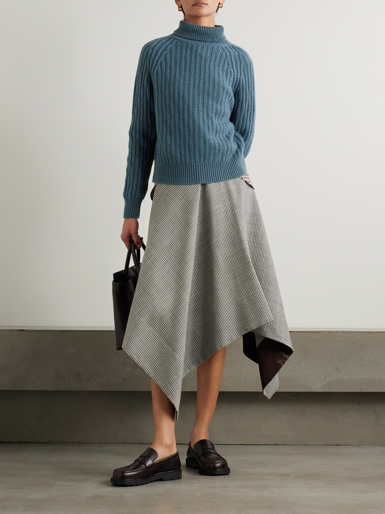 Annabel Cable-Knit Cashmere Turtleneck Sweater