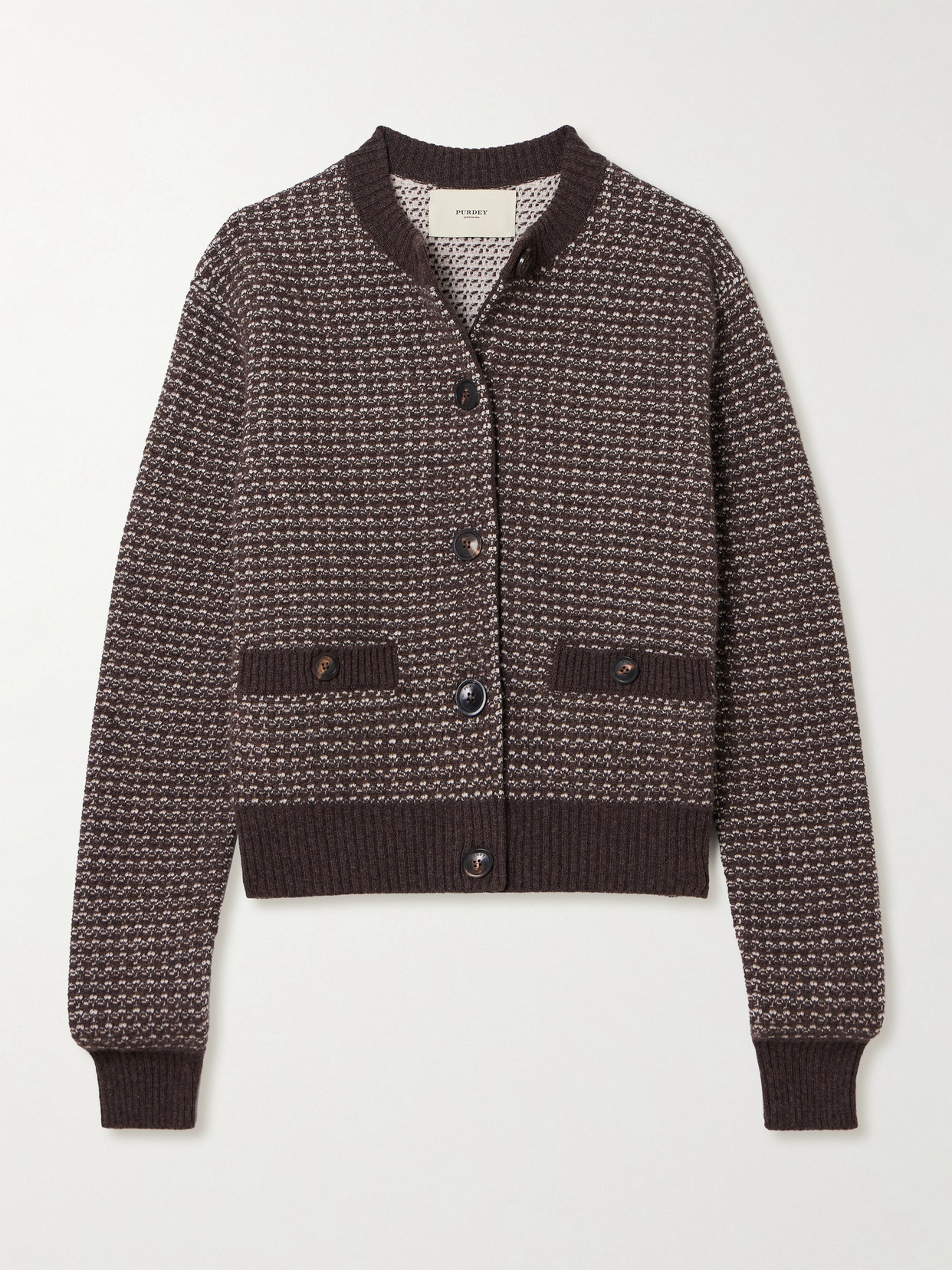 Purdey Rosebank Cashmere Cardigan In Brown