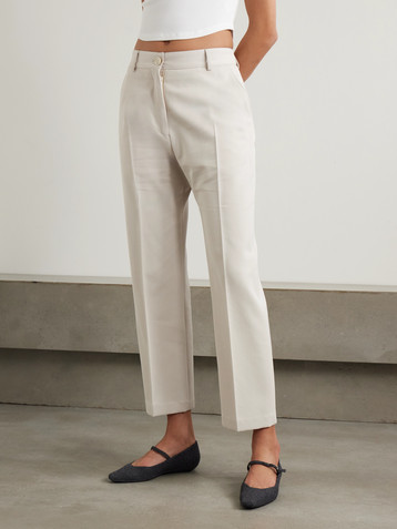 Purdey Cotton and wool-blend twill straight-leg pants