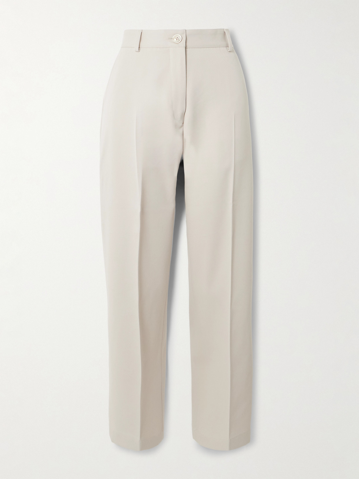 Purdey Cotton And Wool-blend Twill Straight-leg Trousers In Grey