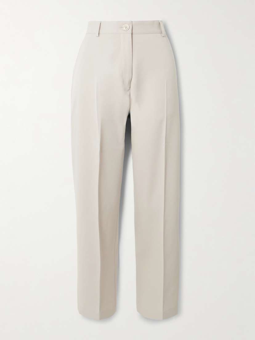 Purdey Cotton And Wool-blend Twill Straight-leg Pants