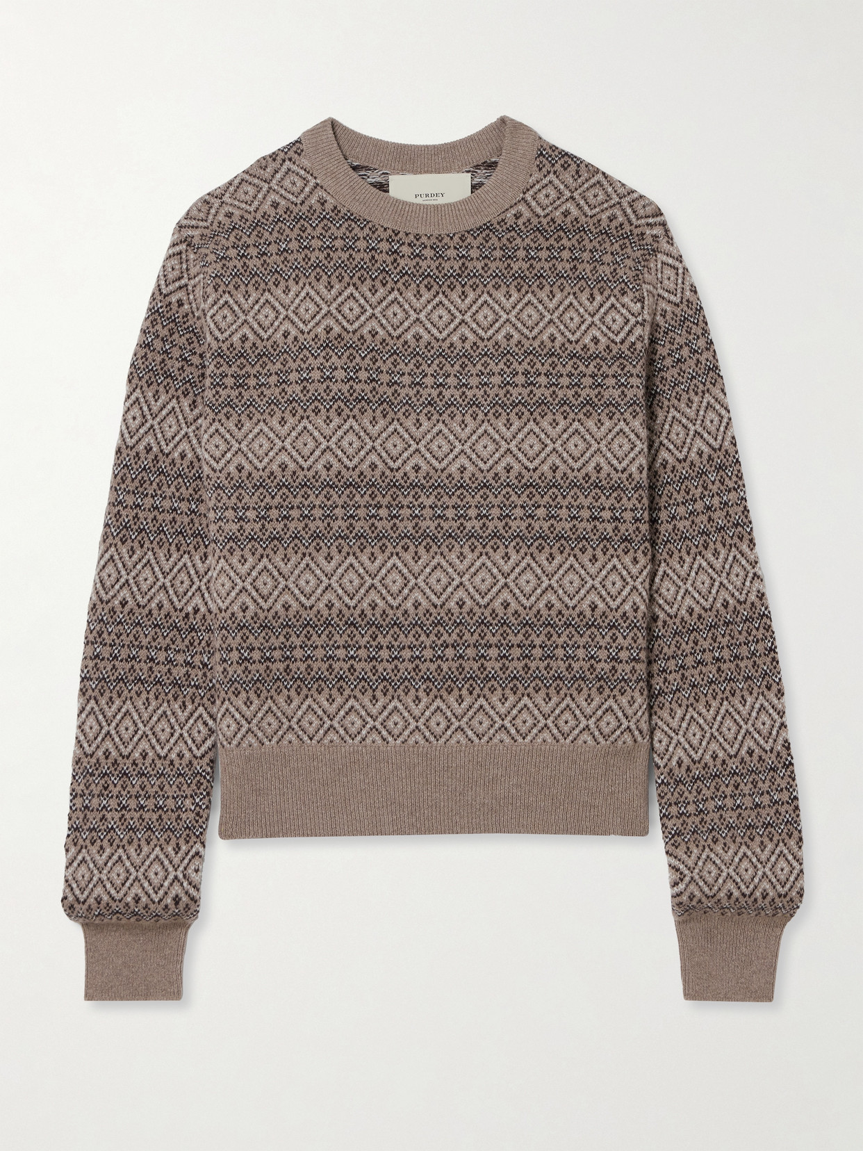 Purdey Kirkstone Fair Isle Cashmere Jumper In Brown