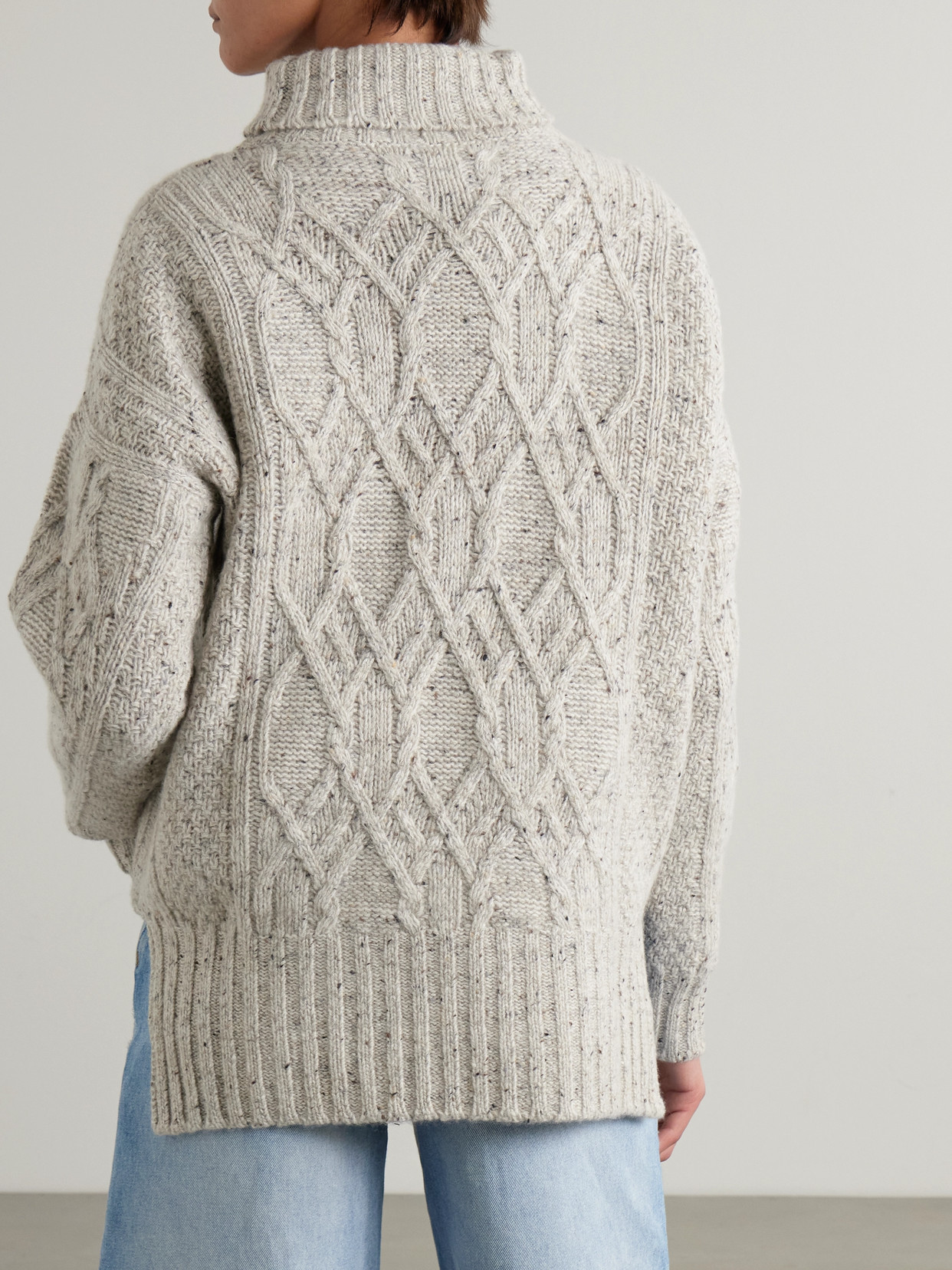 Cable-Knit Wool And Cashmere-Blend Turtleneck Sweater
