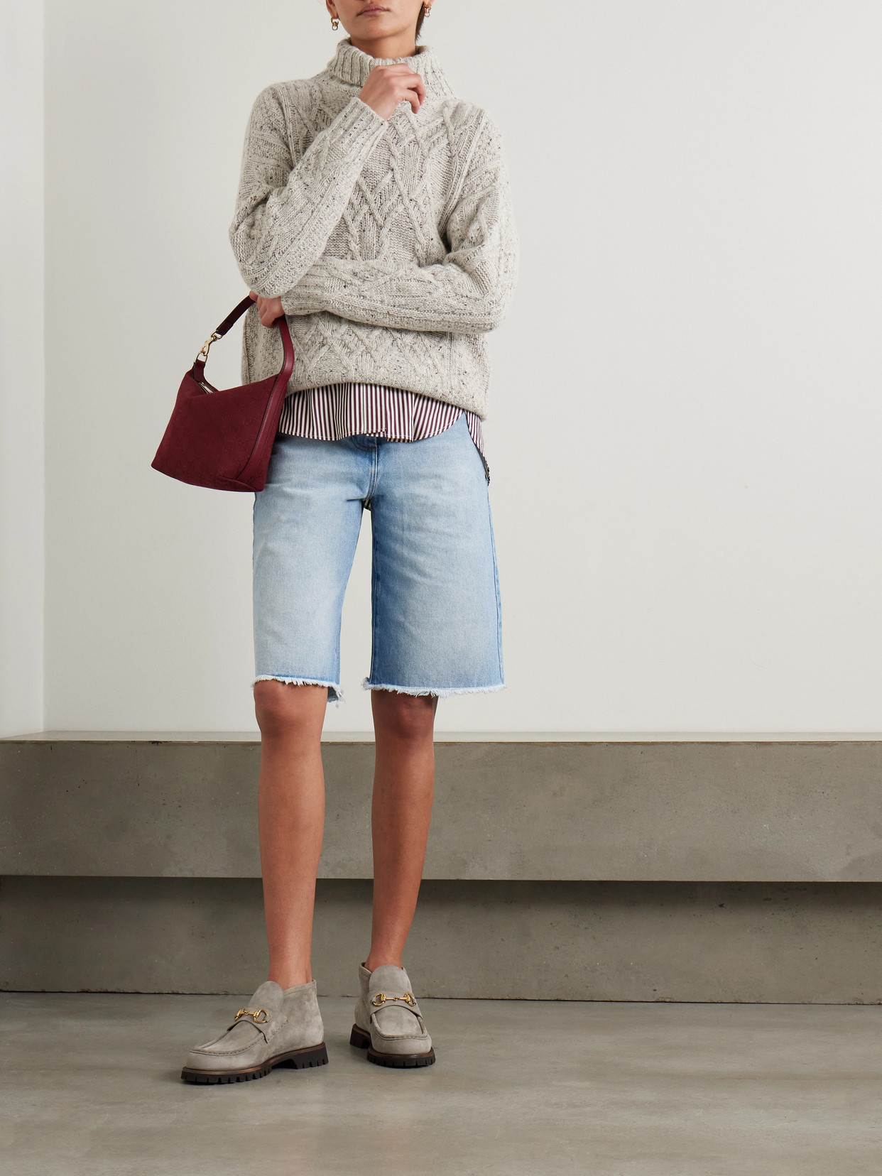 Cable-Knit Wool And Cashmere-Blend Turtleneck Sweater