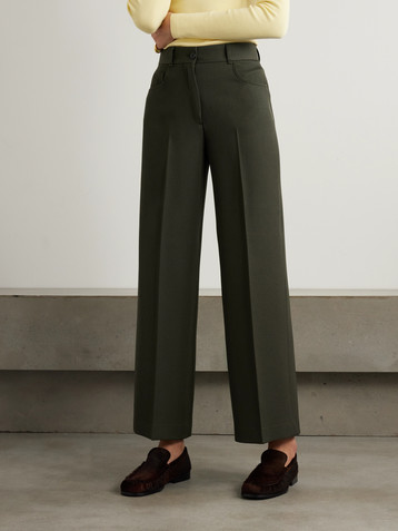 Purdey Seymour pleated wool-twill wide-leg pants