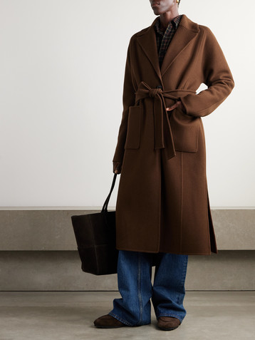 Purdey Portman belted wool and cashmere-blend coat