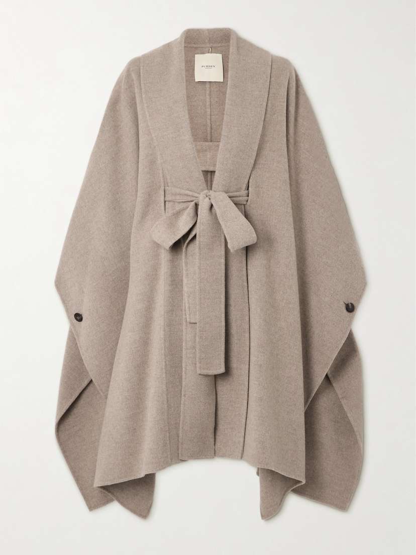 Purdey Carrington Belted Wool And Cashmere-blend Cape