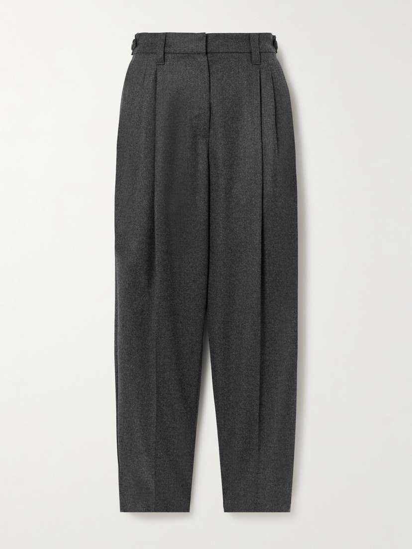 Brunello Cucinelli Pleated Wool Tapered Pants