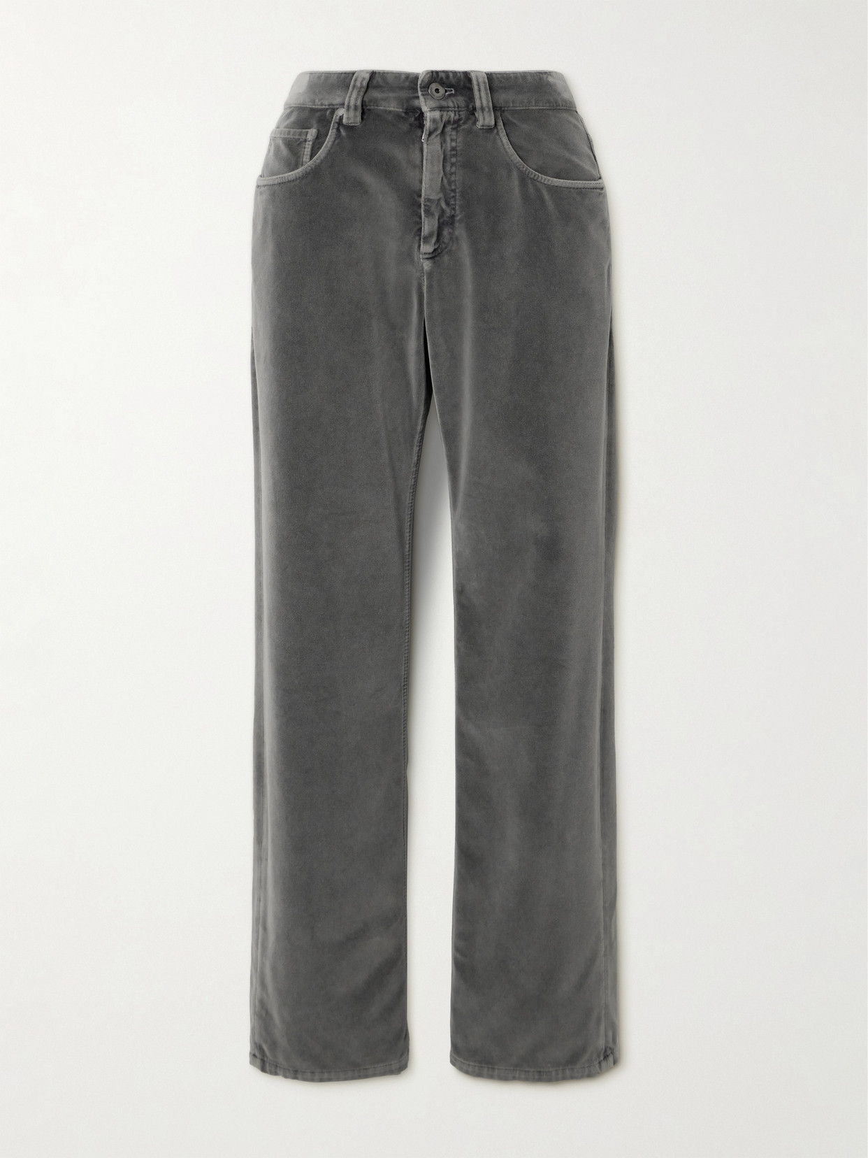 Brunello Cucinelli Velour Pants In Gray