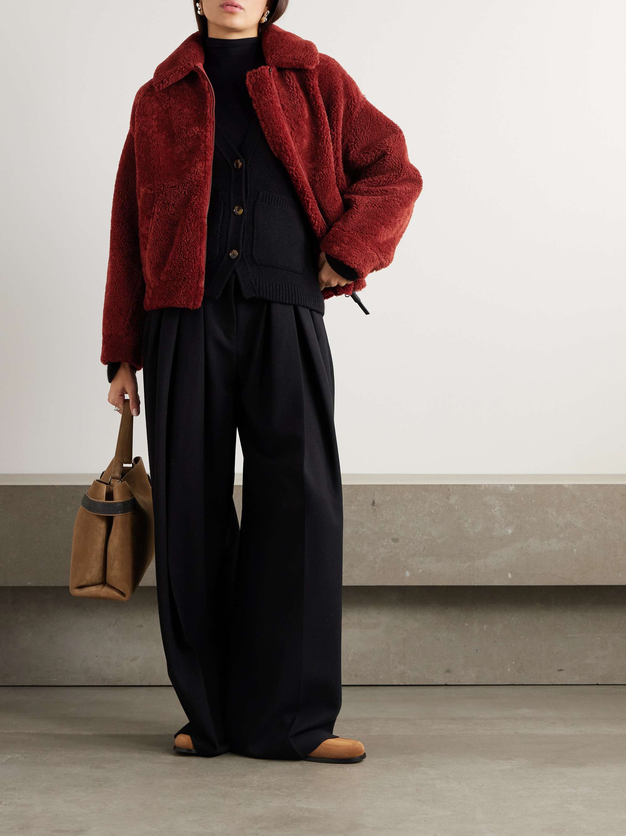 Shearling jacket red IT38