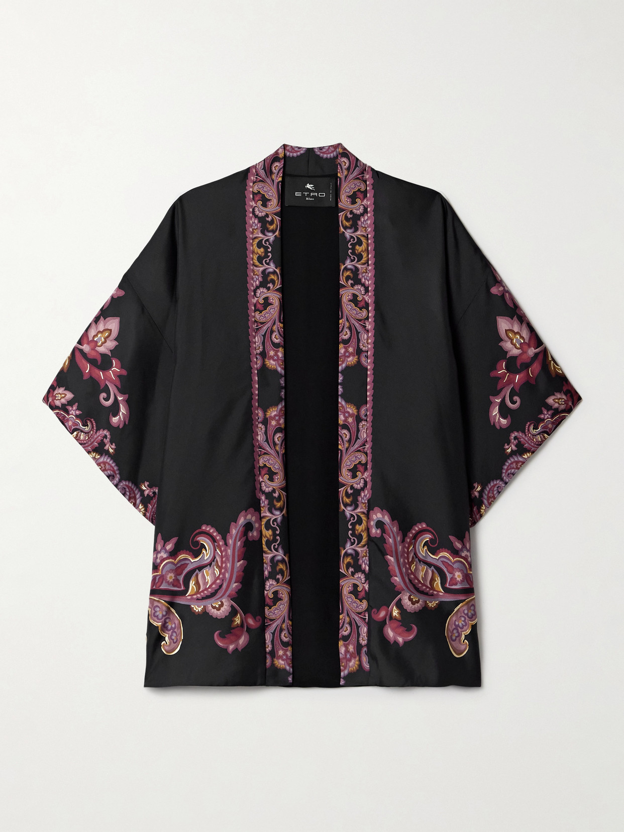 Etro Printed Silk-twill Shirt In Black