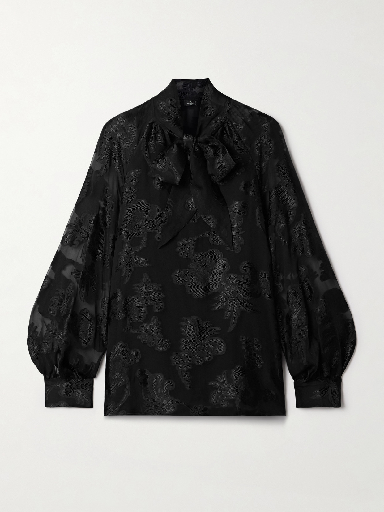 Etro - Tie-detailed Chiffon-jacquard Blouse - Black