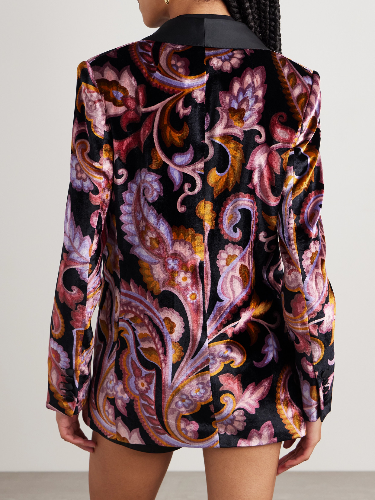 Etro Velvet Jacket With Print In Black