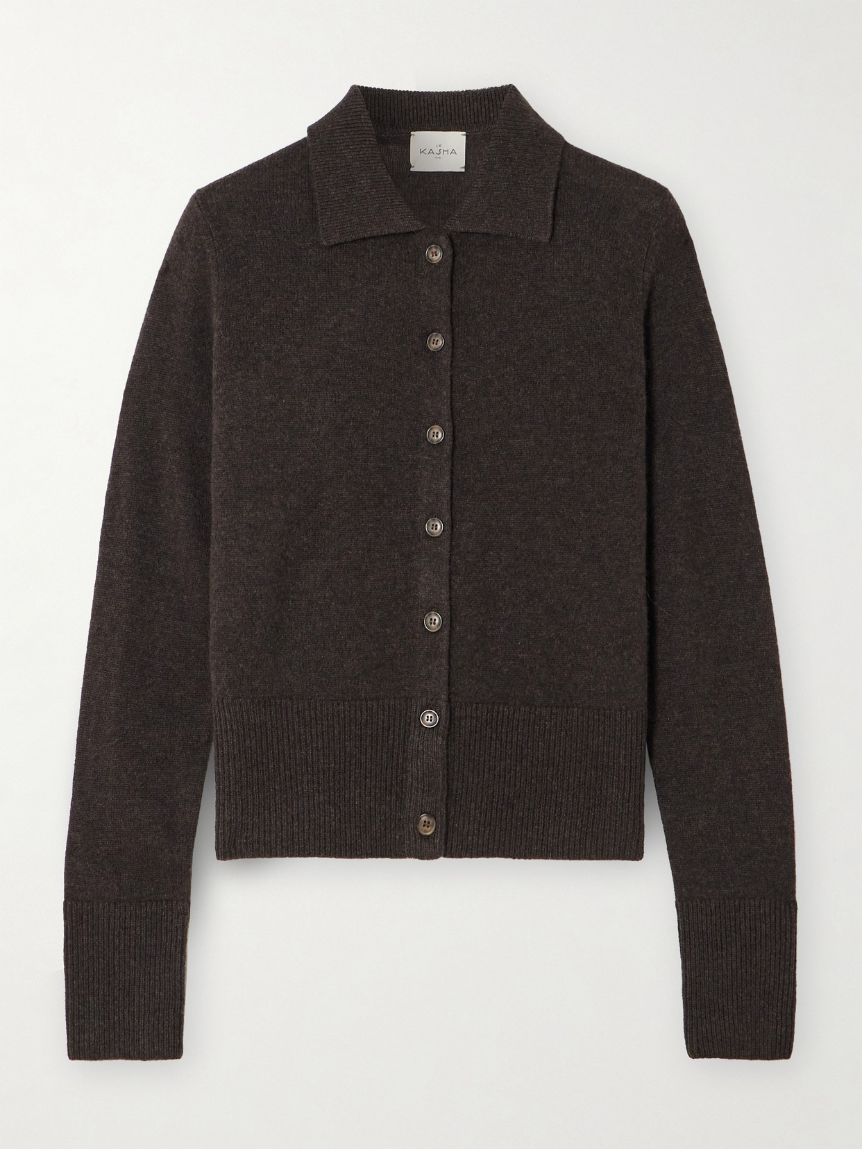 Le Kasha Fraga Organic Cashmere Cardigan In Brown